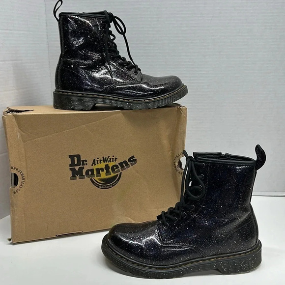 Dr Martens Docs Boots Lace Up Combat Shoes Cosmic Glitter Purple Women's Size 6 - Picture 3 of 15